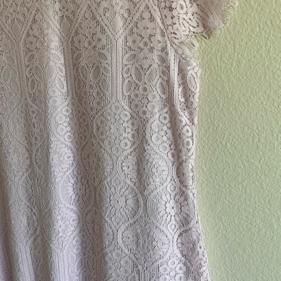 MI AMI - Francesca’s - Boutique Pink Lace Mini Dress Cap Sleeve Women’s Large - Picture 13 of 15